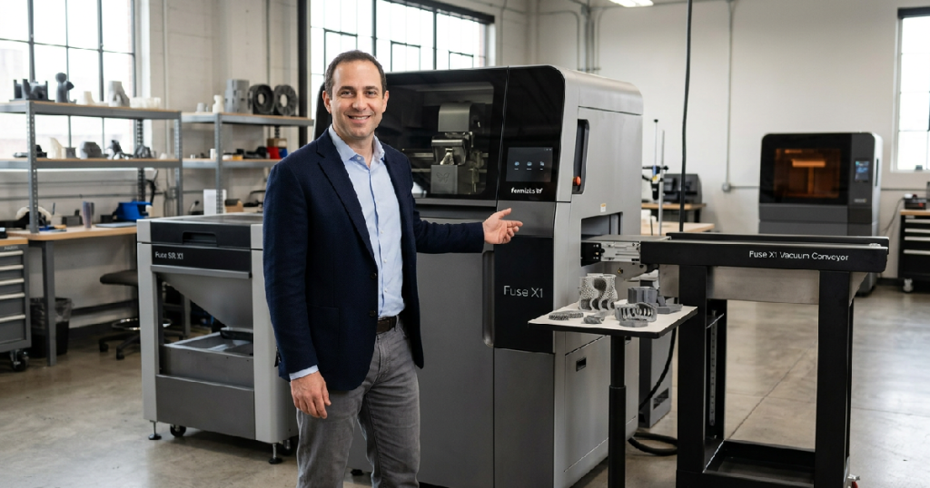 Formlabs CEO Max Lobovsky unveils Fuse X1 3D printer for $84,999 Formlabs CEO Max Lobovsky unveils Fuse X1 3D printer for $84,999