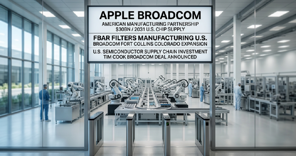 Broadcom to supply Apple with $30bn in US-made chips through 2031 Apple Broadcom sign: Broadcom to supply Apple with $30bn in US-made chips through 2031