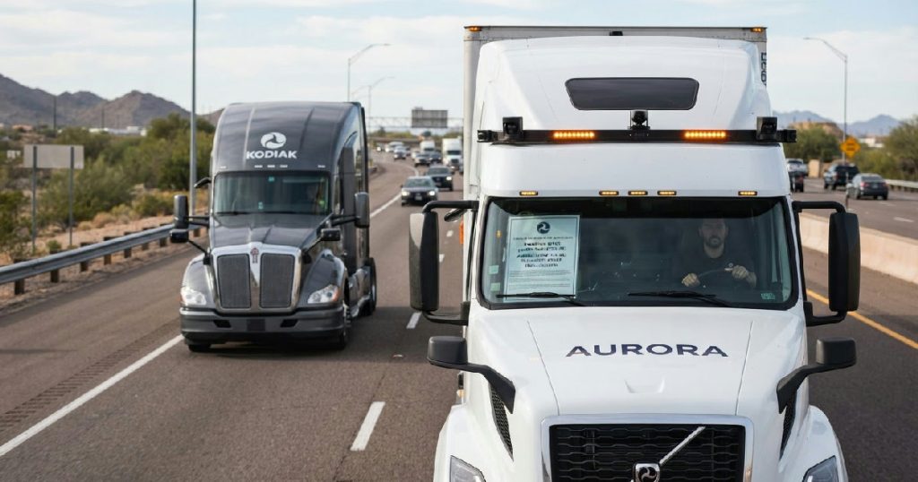 federal exemption self-driving trucks: US grants 5-year waiver for aurora innovation and kodiak ai